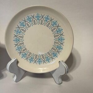 Taylor Smith Taylor Colorcraft Adagio Bread Plate Vintage MCM Turquoise Gray 6in